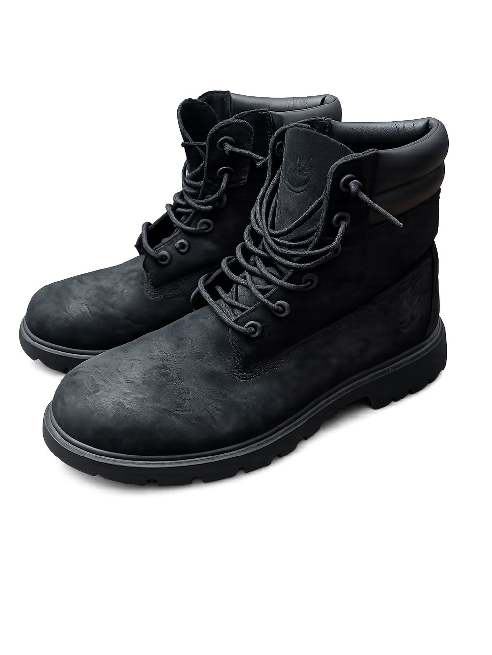 Timberland Premium Waterproof Boots Womens 9.5 Black Nubuck Lace Up A1I56S